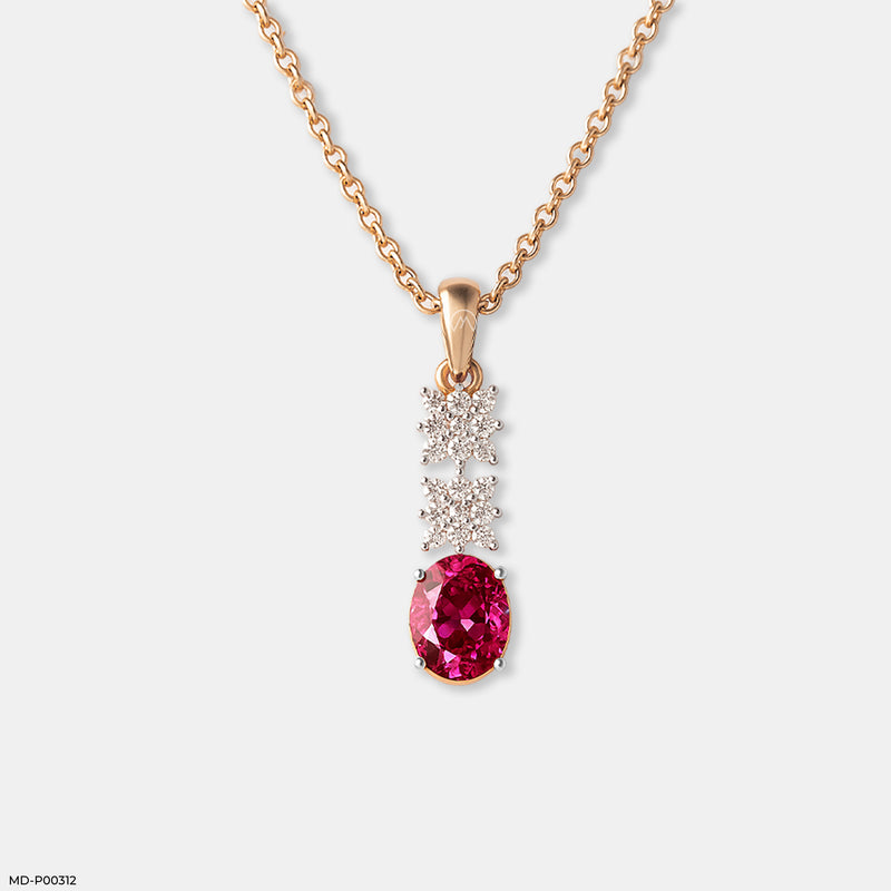 Starlit Rose Pendant 14K Rose Gold