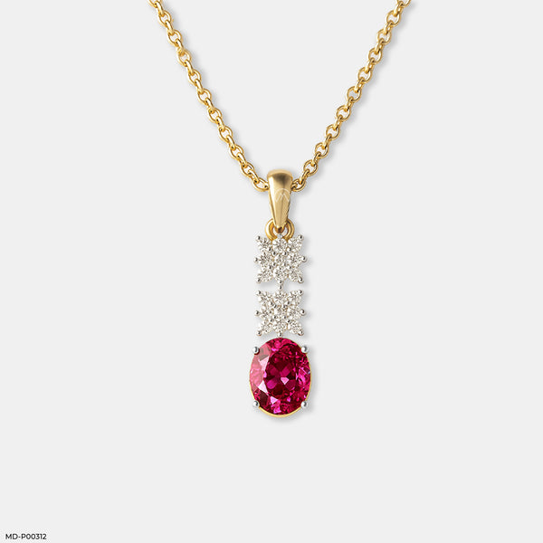 Starlit Rose Pendant 14K Yellow Gold