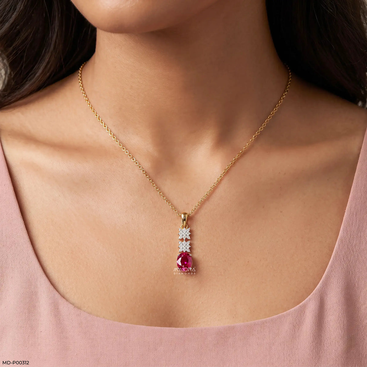 Starlit Rose Pendant Platinum