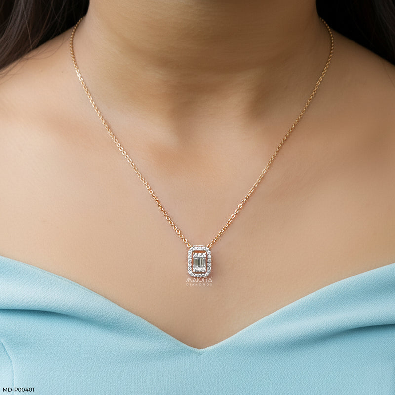 Harmony Sphere Diamond Pendant 14K Rose Gold