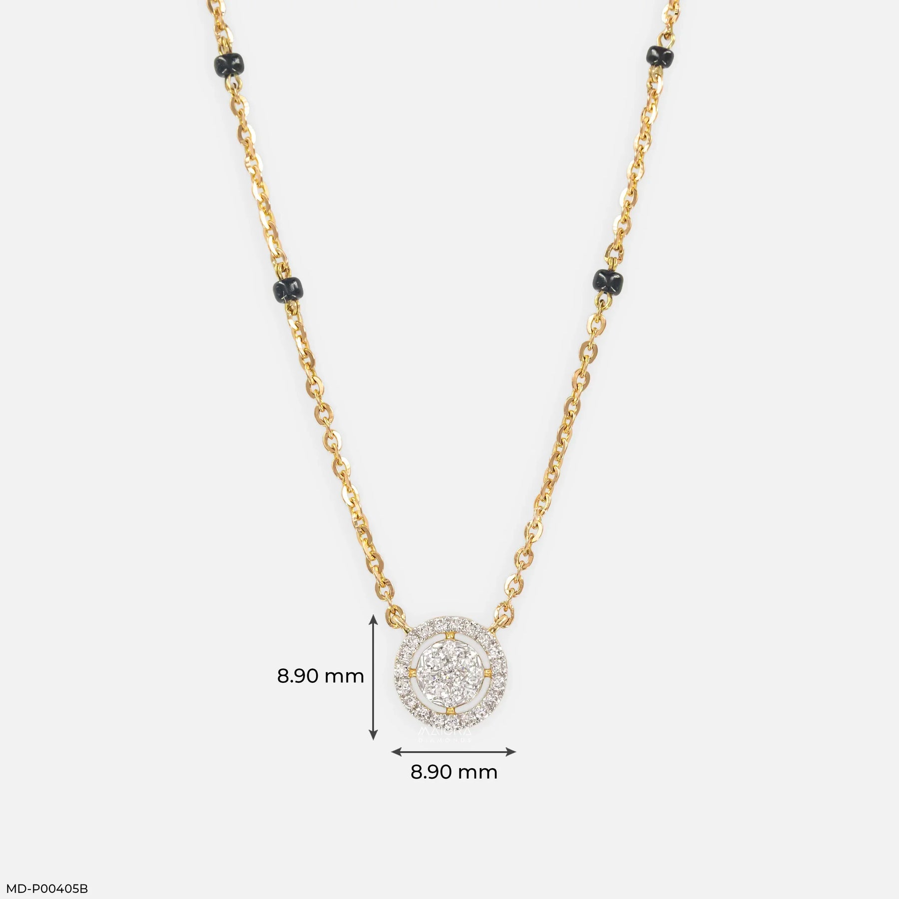 Veda Halo Diamond Mangalsutra Platinum 950