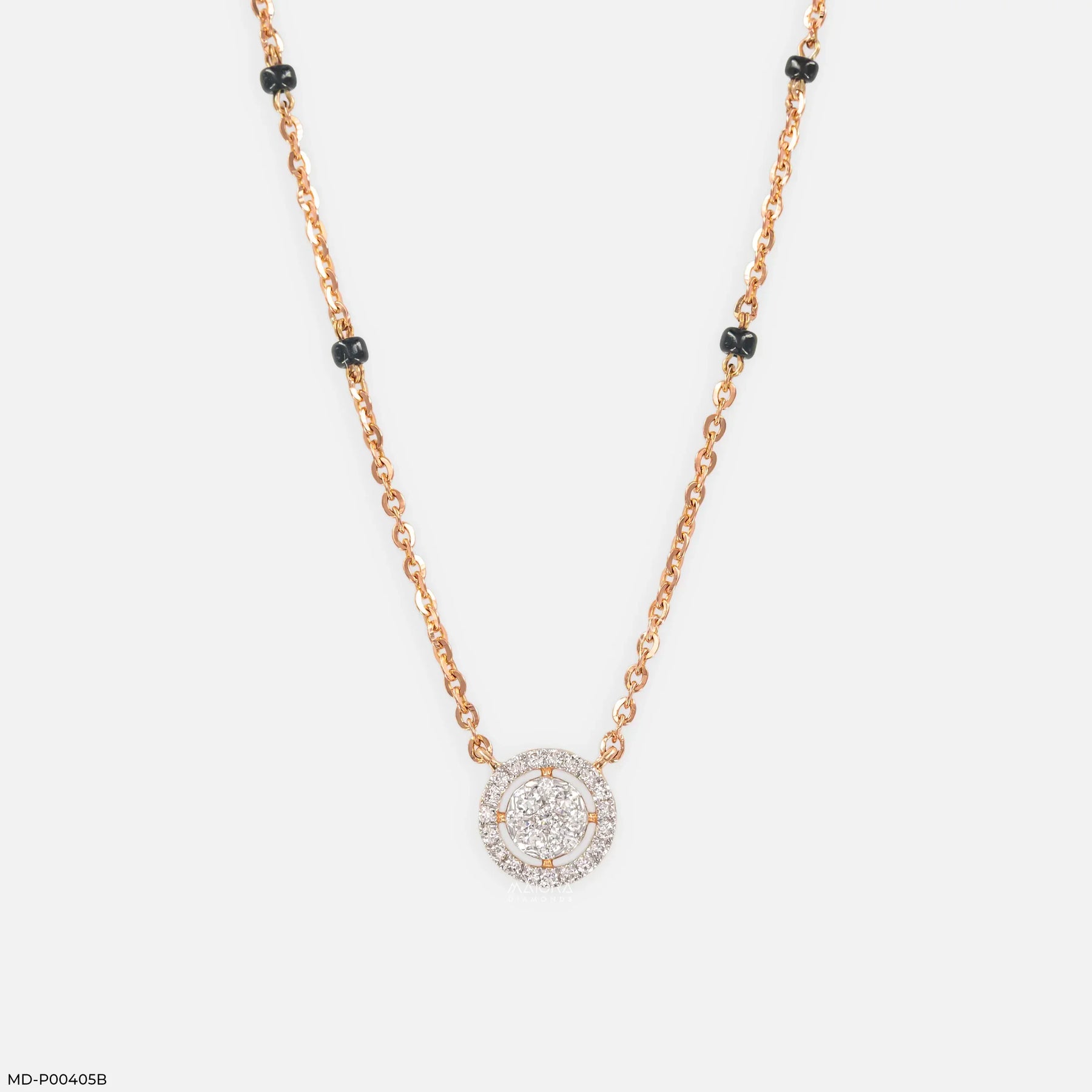 Veda Halo Diamond Mangalsutra Platinum 950