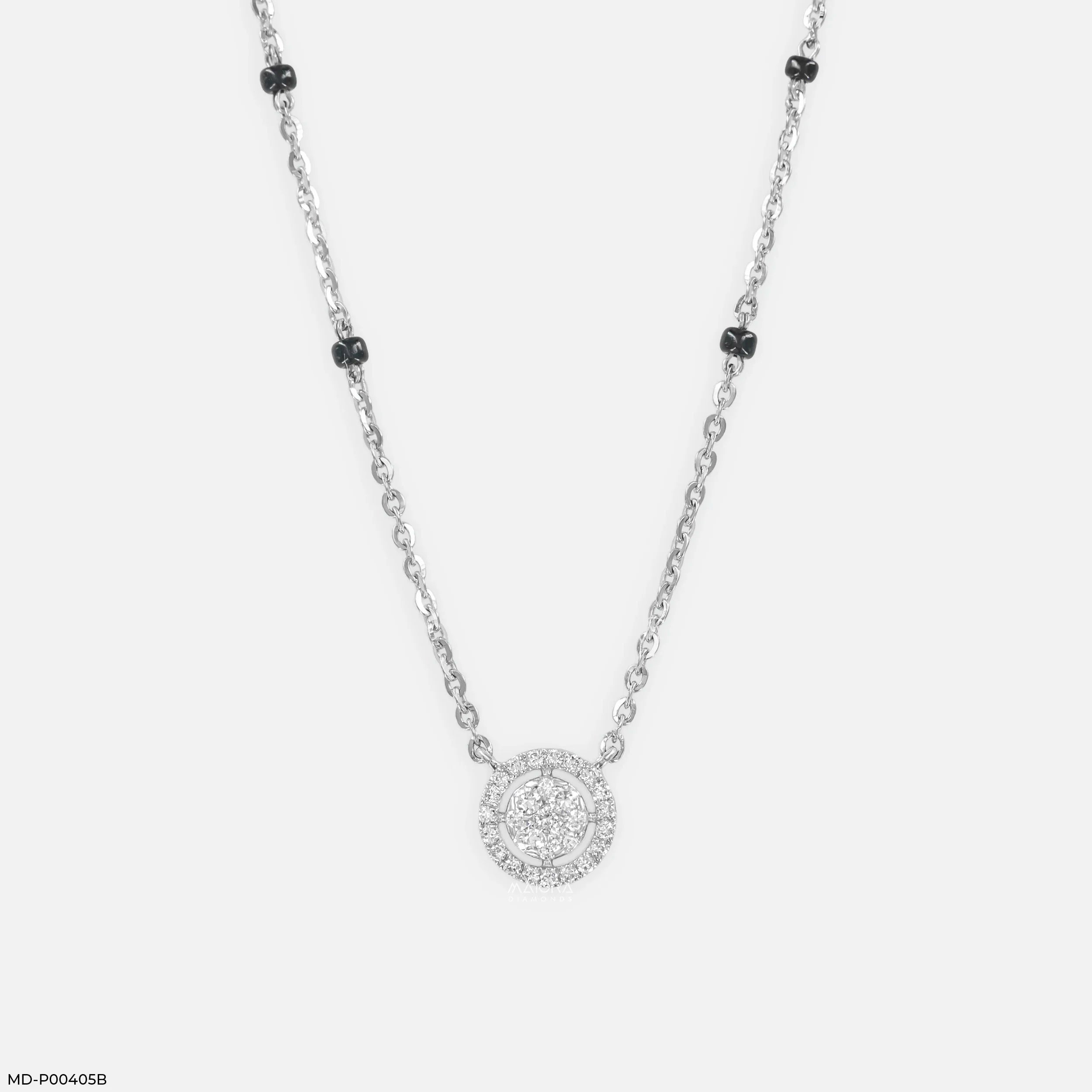 Veda Halo Diamond Mangalsutra 9K Yellow Gold