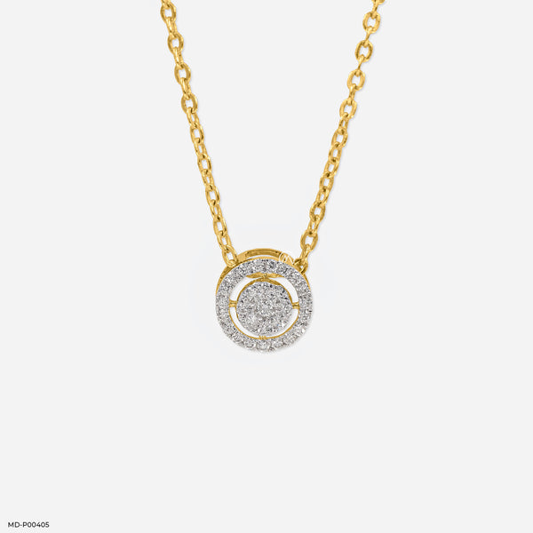 Ballerinas Diamond Pendant 14K Yellow Gold