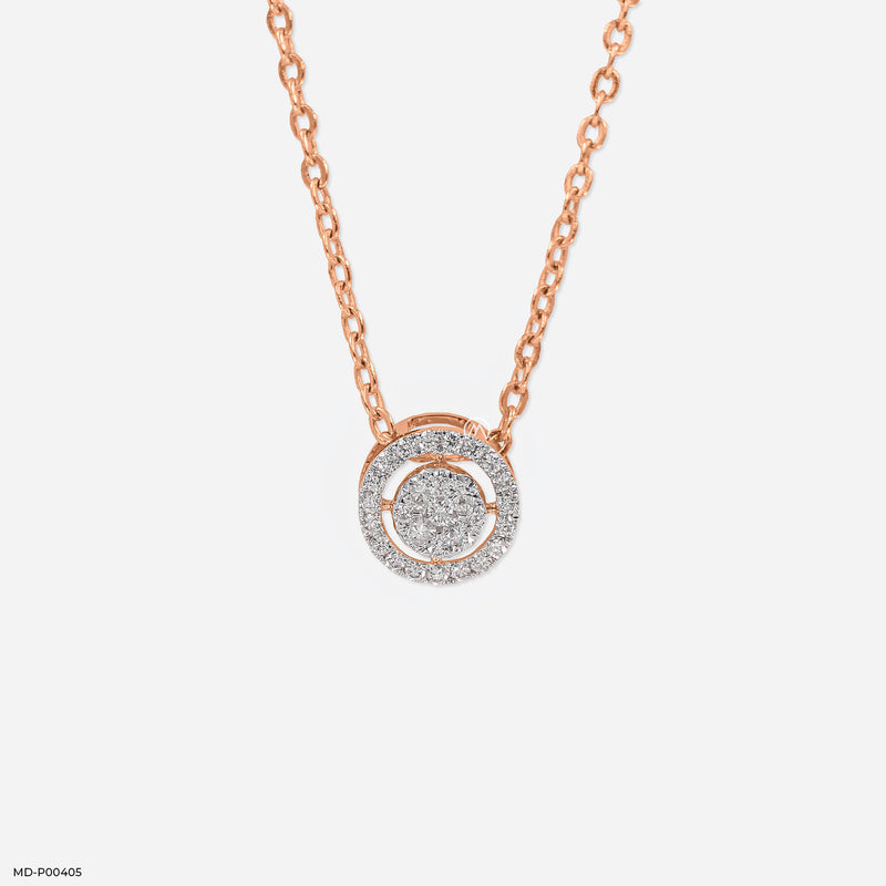 Minimalist Lab Diamond Pendant 14K Rose Gold