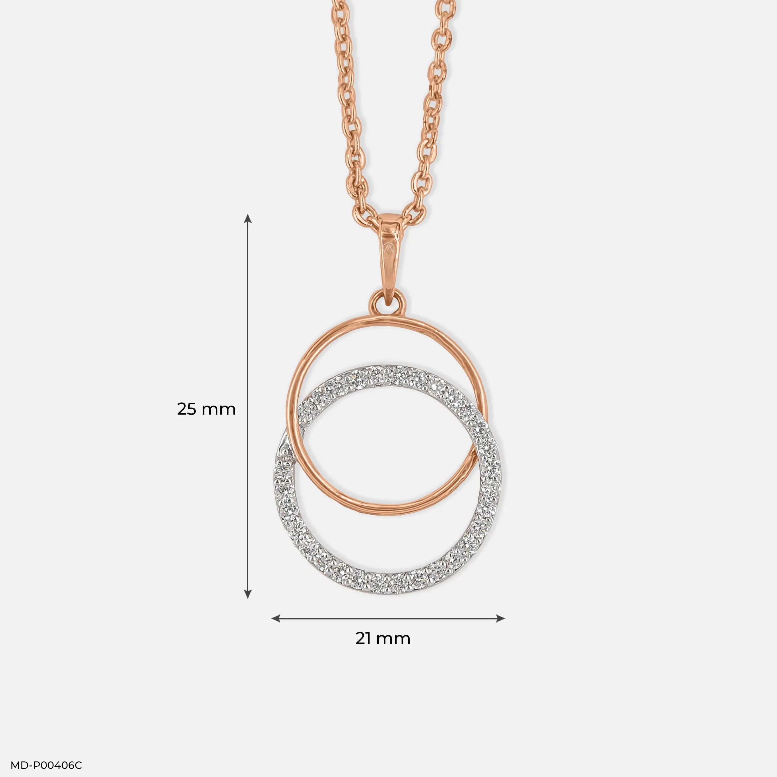 0.25 Carat Infinity Harmony Lab Diamond Pendant 14K Rose Gold