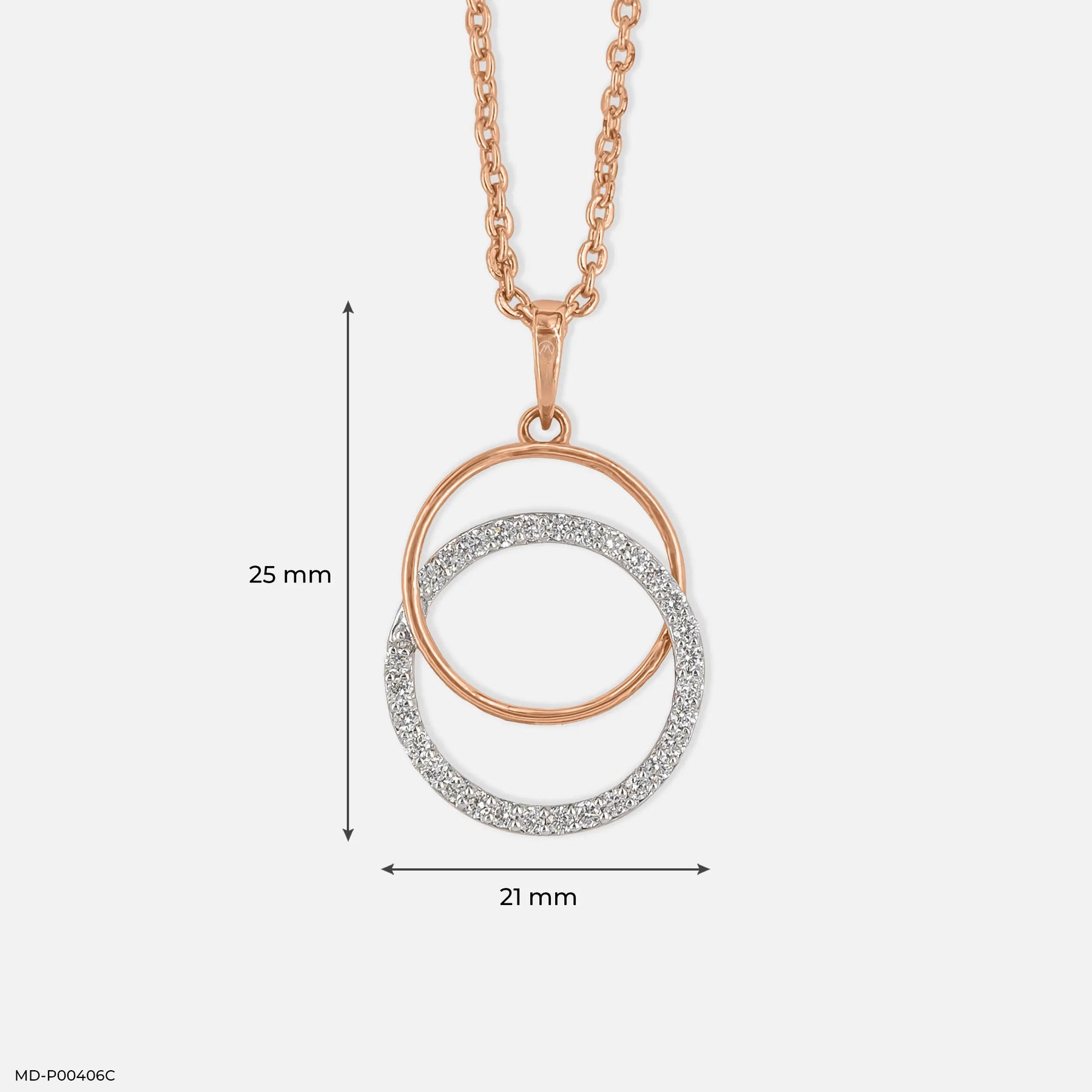 0.25 Carat Infinity Harmony Lab Diamond Pendant 14K Rose Gold