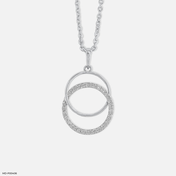 Circle Shaped Diamond Pendant Platinum 950