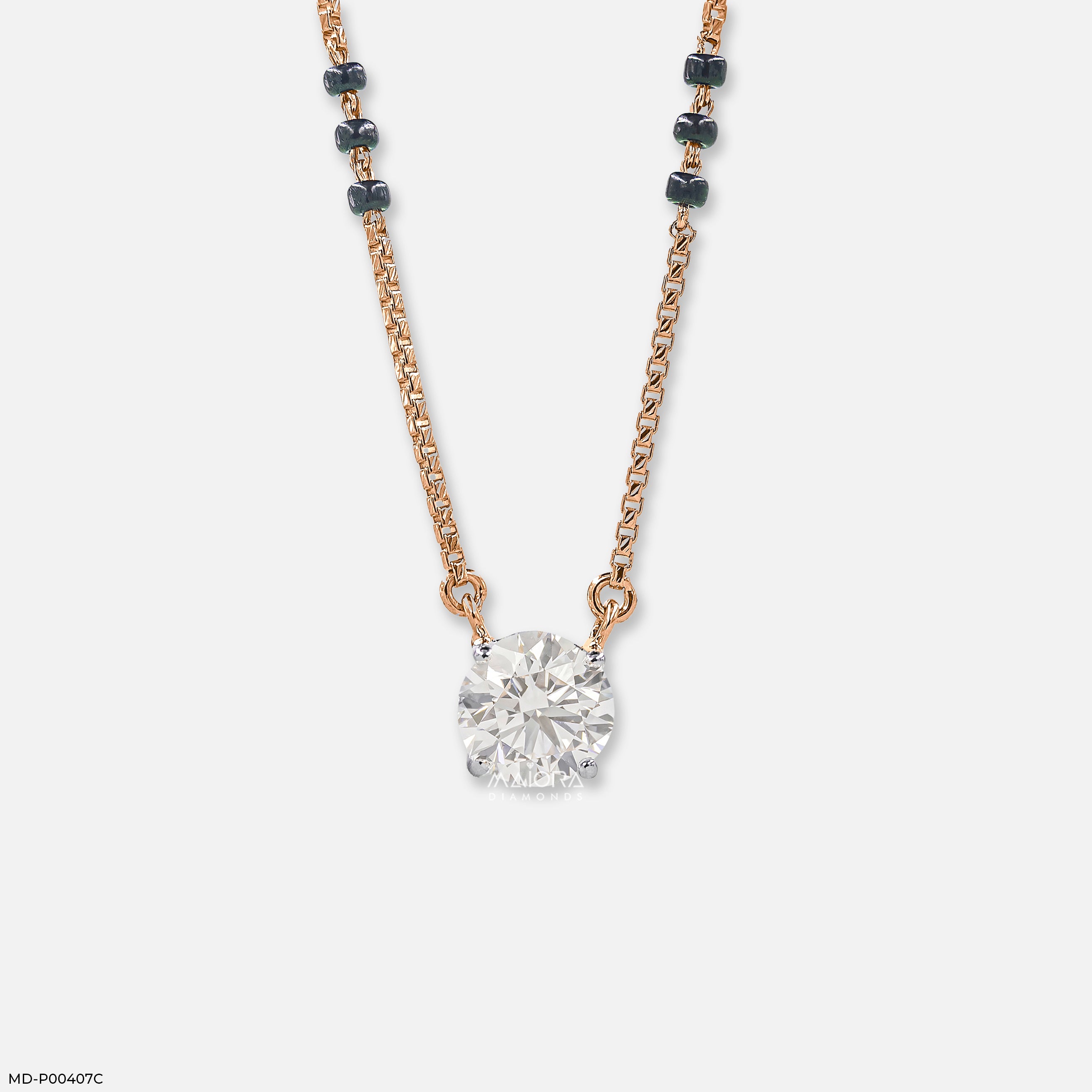 1 Carat Vivaara Diamond Mangalsutra 9K Rose Gold