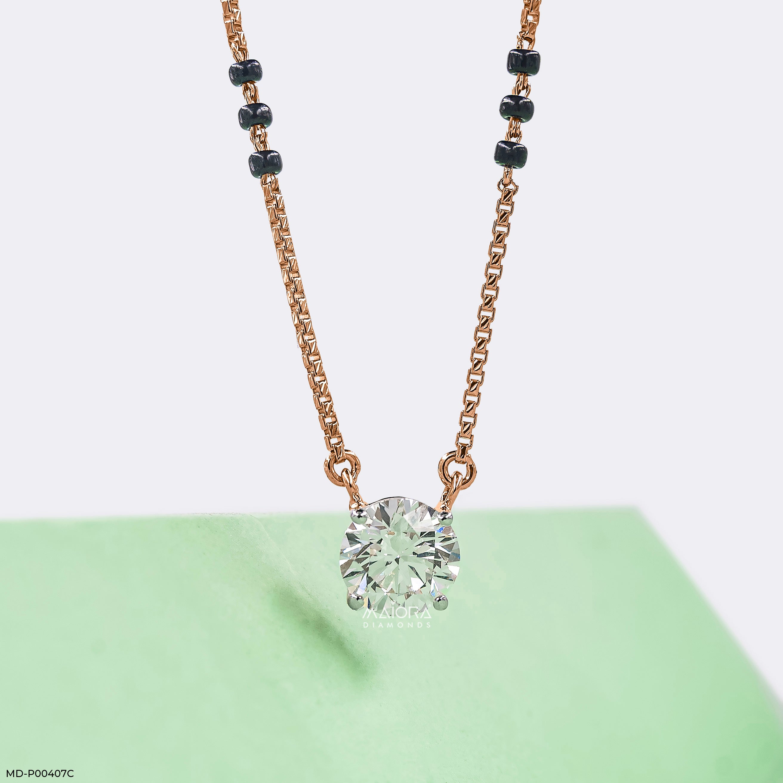 1 Carat Vivaara Diamond Mangalsutra 9K Rose Gold