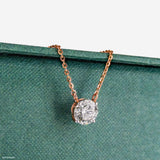 Solitaire Diamond Pendant 14K Rose Gold