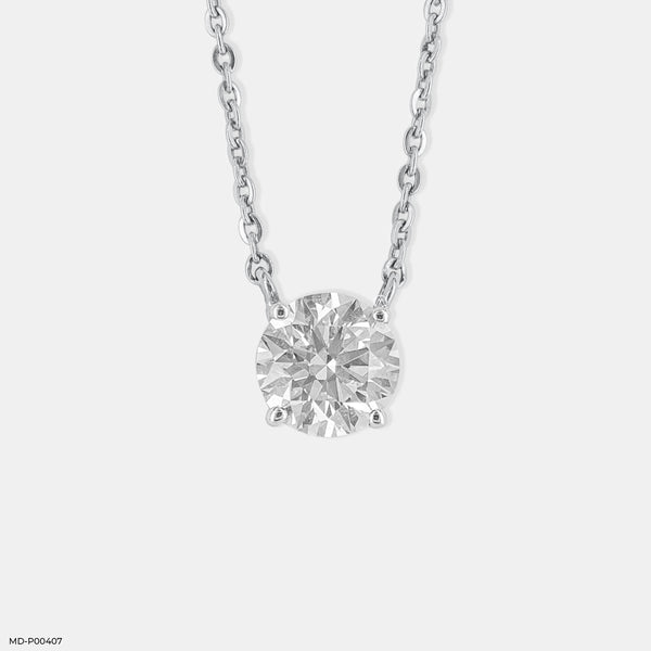 2 Carat Solitaire Round Pendant Platinum 950