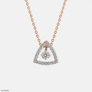 0.50 Carat Round Solitaire 3 In 1 Detachable Pendant 14K Rose Gold