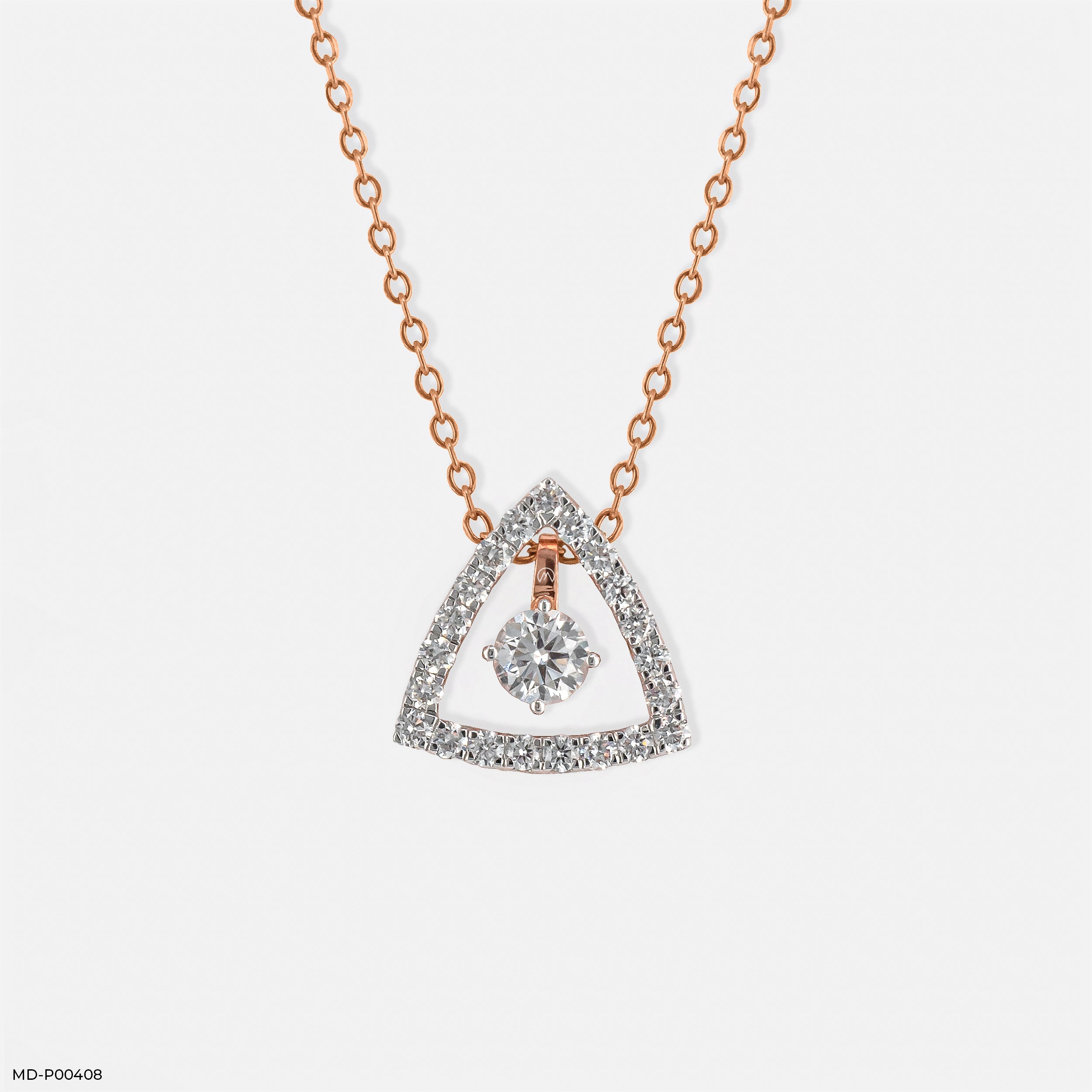 0.50 Carat Round Solitaire 3 In 1 Detachable Pendant 14K Rose Gold