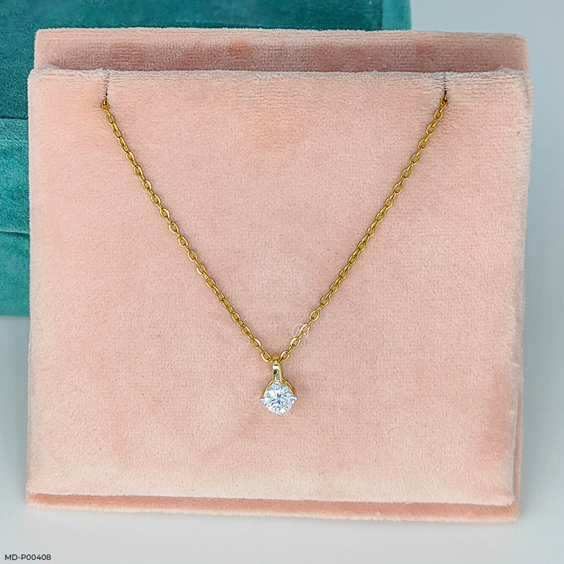 0.50 Carat Round Solitaire 3 In 1 Detachable Pendant 14K Rose Gold