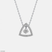 0.50 Carat Round Solitaire 3 In 1 Detachable Pendant 14K White Gold