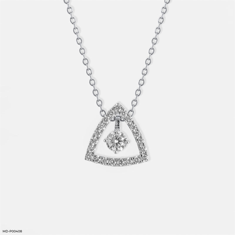 Triad Diamond Pendant 14K White Gold