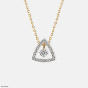 0.50 Carat Round Solitaire 3 In 1 Detachable Pendant 14K Yellow Gold