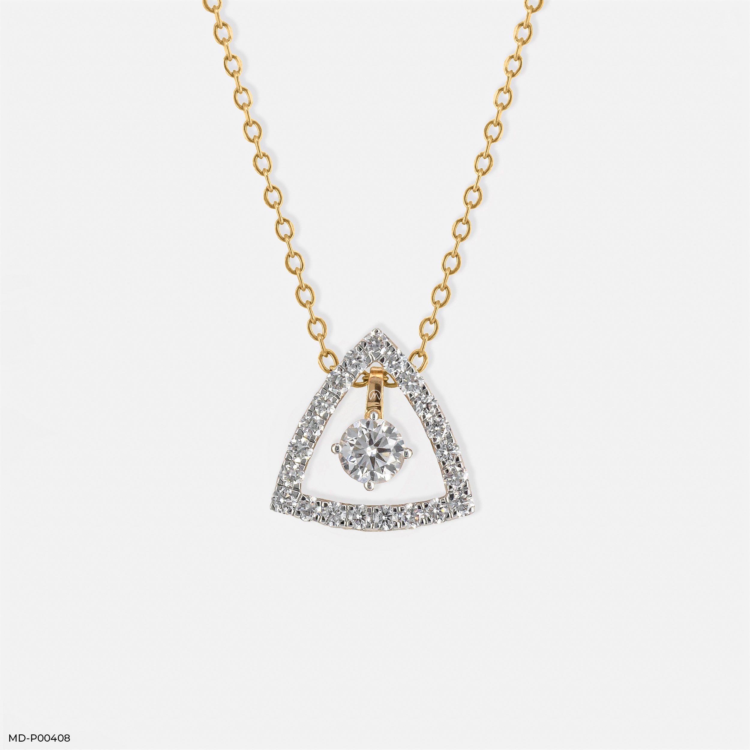 0.50 Carat Round Solitaire 3 In 1 Detachable Pendant 14K Yellow Gold
