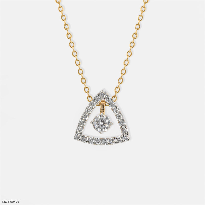 Carat Round Solitaire In Detachable Pendant 18K Yellow