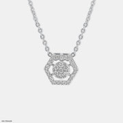 Hexagon Shaped Diamond Pendant Platinum 950