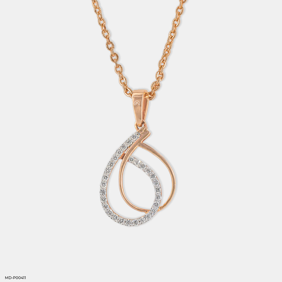 0.30 Carat Modern Teardrop Interlock Lab Diamond Pendant