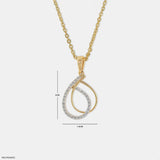 0.30 Carat Modern Teardrop Interlock Lab Diamond Pendant 14K Yellow Gold
