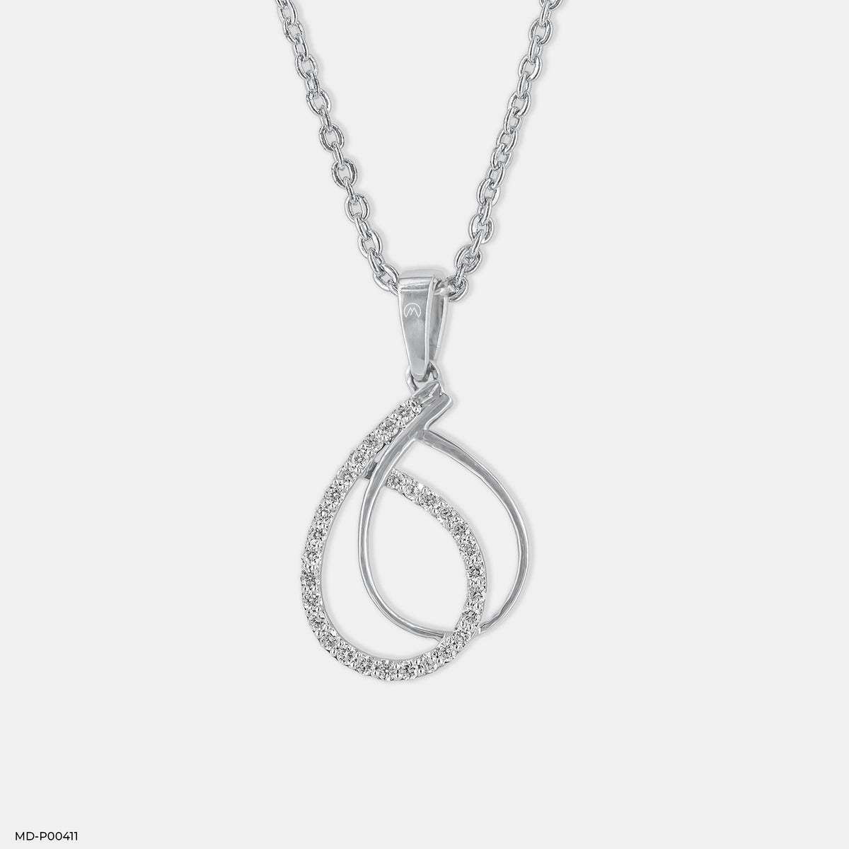 0.30 Carat Modern Teardrop Interlock Lab Diamond Pendant