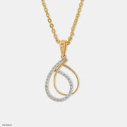 0.30 Carat Modern Teardrop Interlock Lab Diamond Pendant