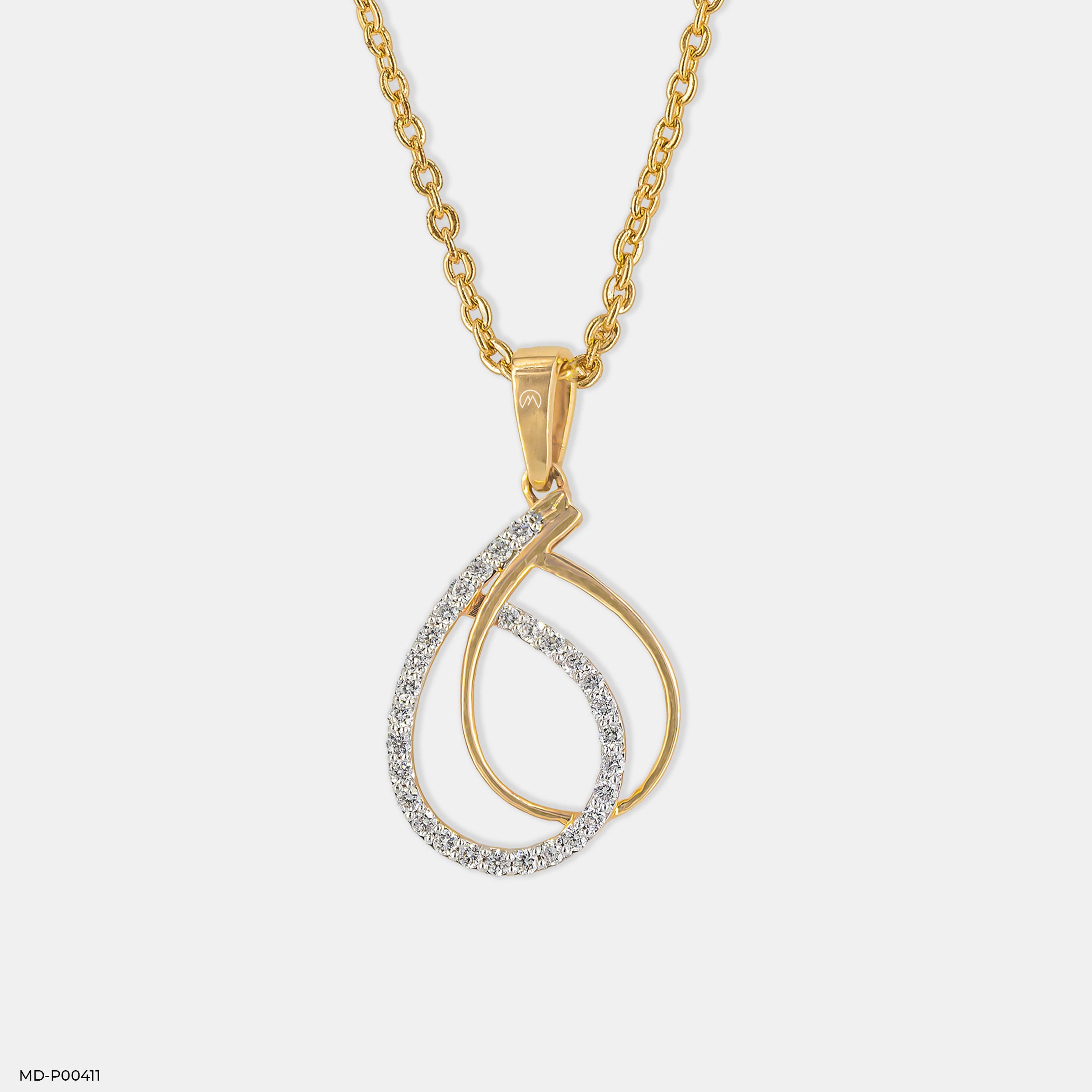 0.30 Carat Modern Teardrop Interlock Lab Diamond Pendant