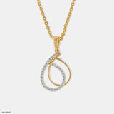 Modern Teardrop Interlock Lab Diamond Pendant 14K Yellow Gold