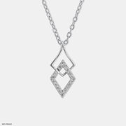 Square of Elegance Diamond Pendant 9K White Gold