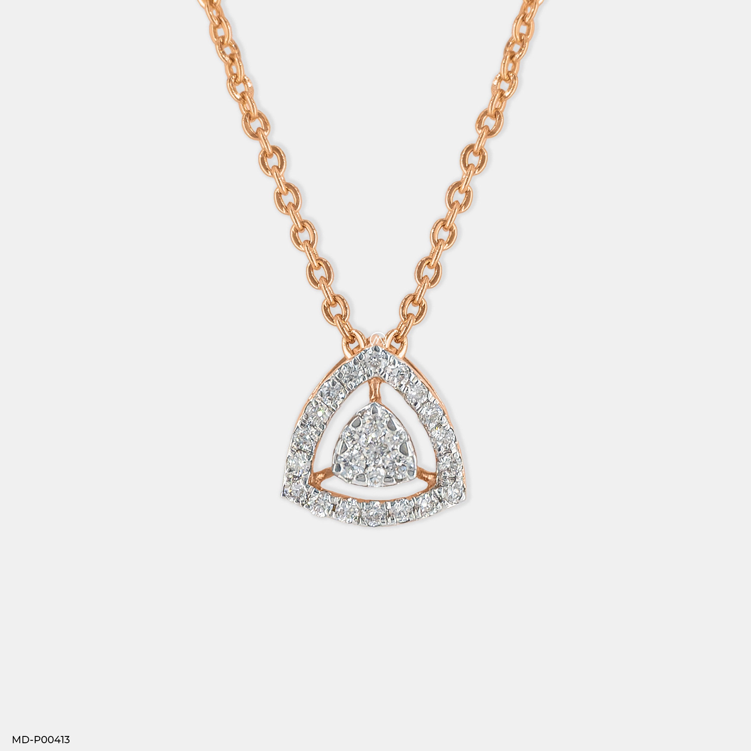 Trilogy Diamond Pendant 9K Rose Gold