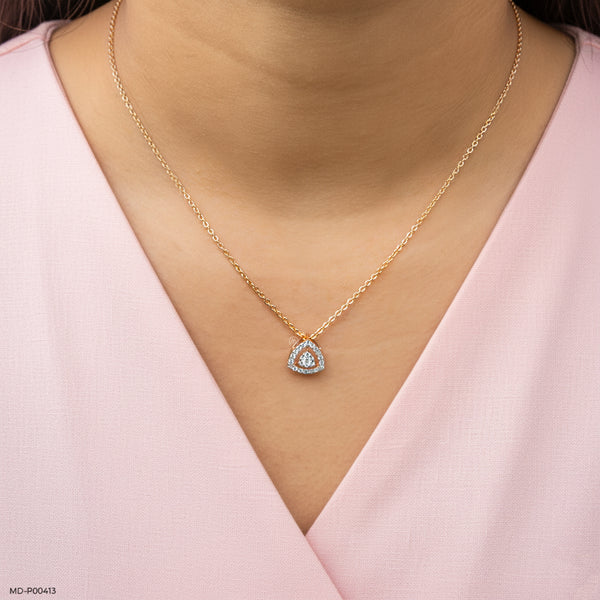 0.25 Carat Trinity Lab Diamond Pendant 14K Rose Gold