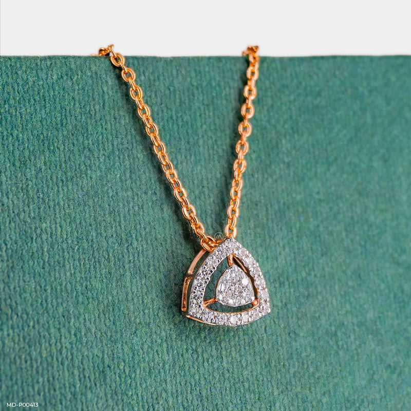 Trilogy Diamond Pendant 14K Rose Gold