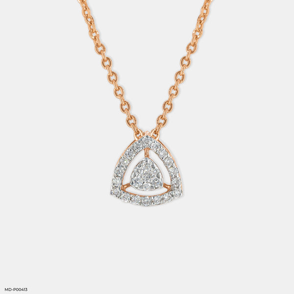 Trilogy Diamond Pendant 14K Rose Gold