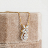 0.95 Carat Majestic Marquise Lab Diamond Pendant 14K Yellow Gold