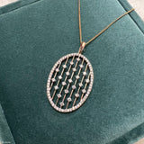 Subtle Contour Diamond Pendant 14K Rose Gold