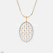 Subtle Contour Diamond Pendant 9K Rose Gold