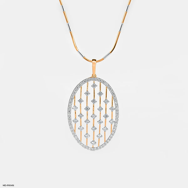 Subtle Contour Diamond Pendant 18K Rose Gold