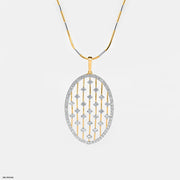 Subtle Contour Diamond Pendant 9K Yellow Gold