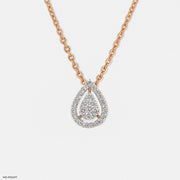 Sleek Statement Diamond Pendant 14K Rose Gold