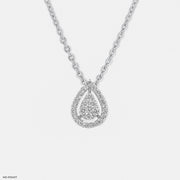 Sleek Statement Diamond Pendant 14K White Gold