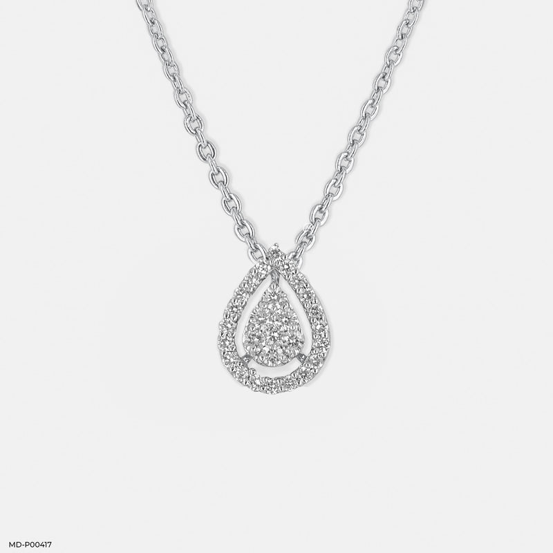 Sleek Statement Diamond Pendant 14K Rose Gold