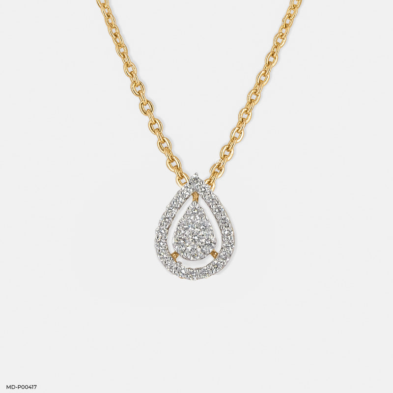 Sleek Statement Diamond Pendant 14K Rose Gold