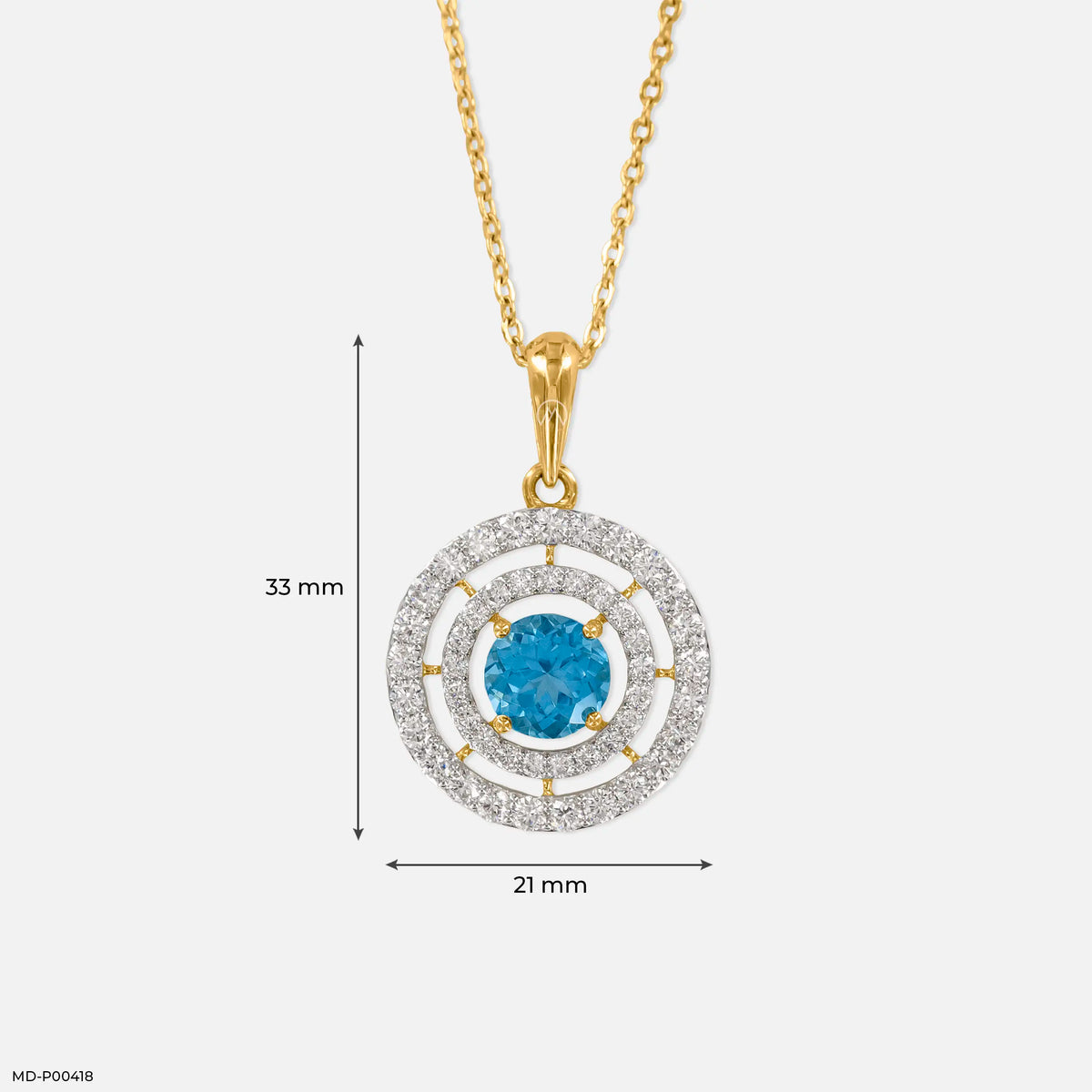 1.5 Carat Celestial Blue Lab Diamond Pendant