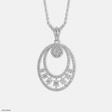 Oval Designer Diamond Pendant 9K Yellow Gold