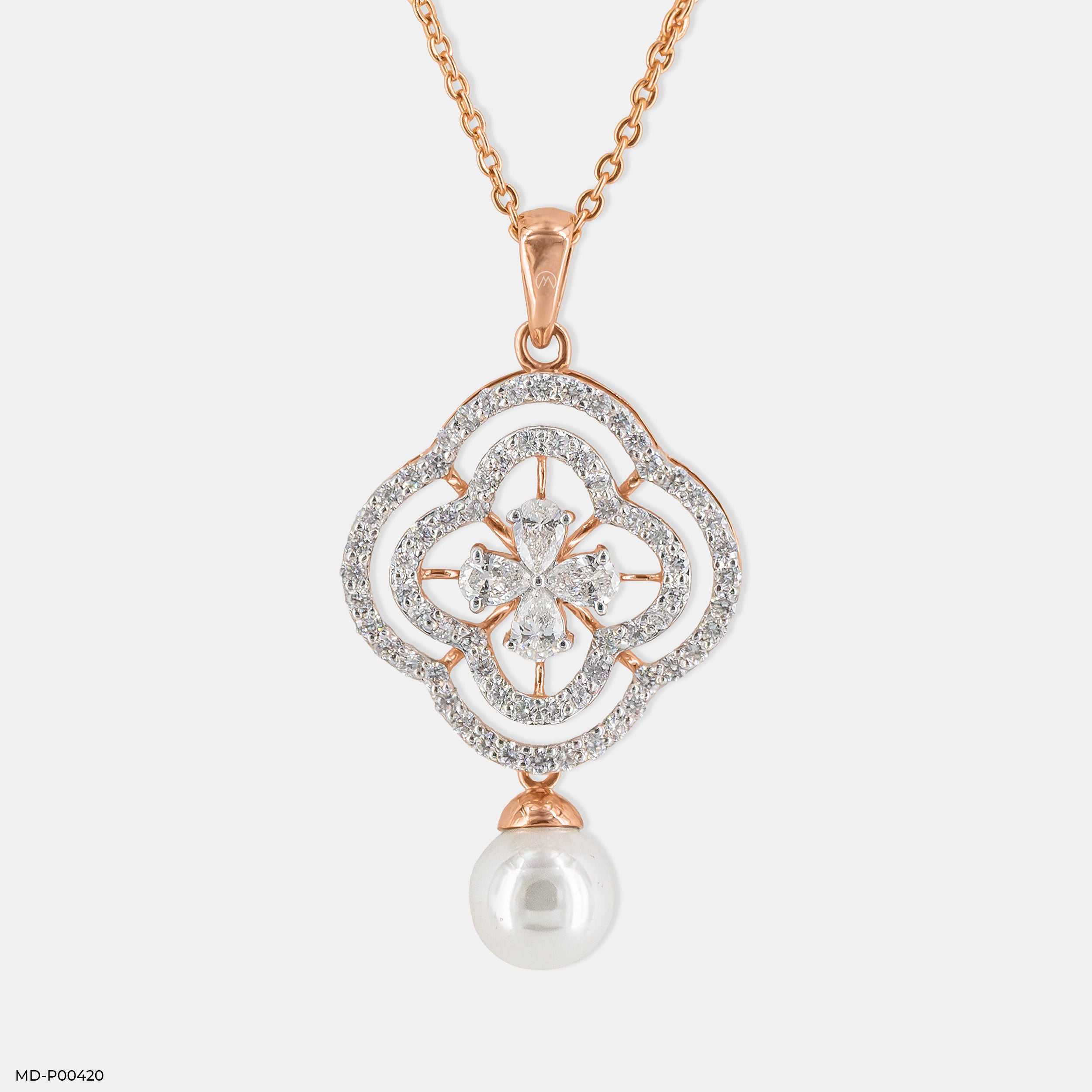 1.5 Carat Gleaming Pearl Lab Diamond Pendant