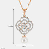 1.5 Carat Gleaming Pearl Lab Diamond Pendant 14K Rose Gold
