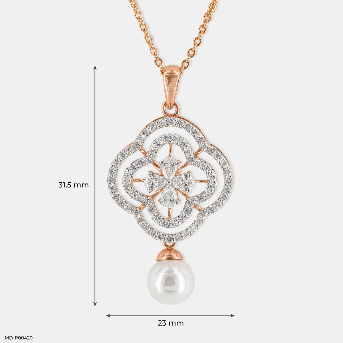 1.5 Carat Gleaming Pearl Lab Diamond Pendant